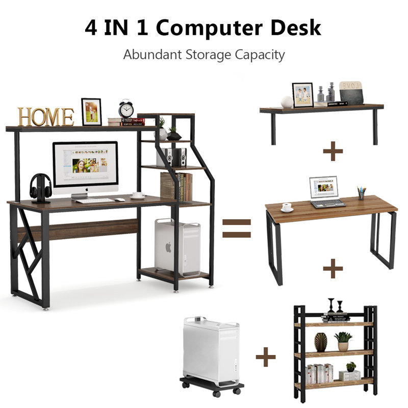 Inbox Zero Large Office Desk with Hutch & Reviews